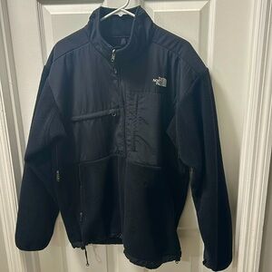 North Face Mens fleece full zip with nylon. Used condition. See description.
